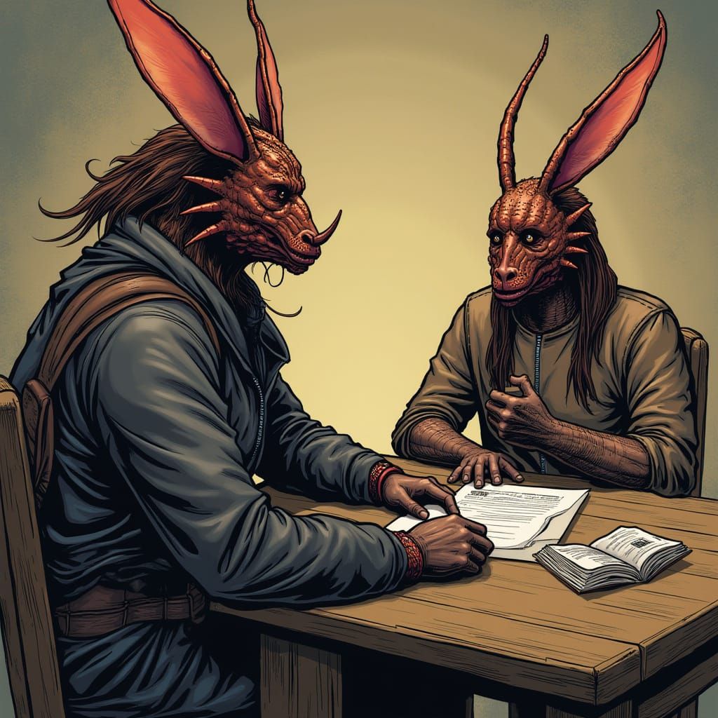 Alien Creature with Deceptive Antennae, Sci-Fi Scene