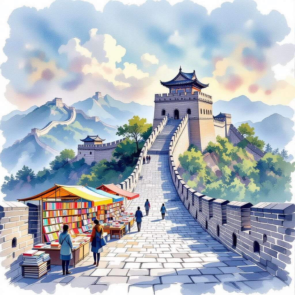 Great Wall Book Fair With Projected Digital Books Academic S...