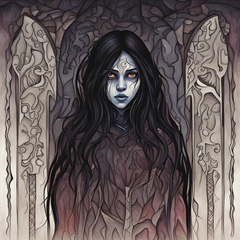 Grimdark Abstract Landscape Inspired by Indigenous Art