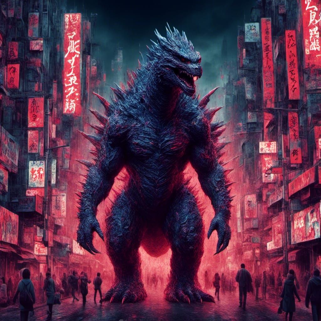 <lora:Trio:1.0> <lora:Eclipse:1.0> legendary monster Godzill...