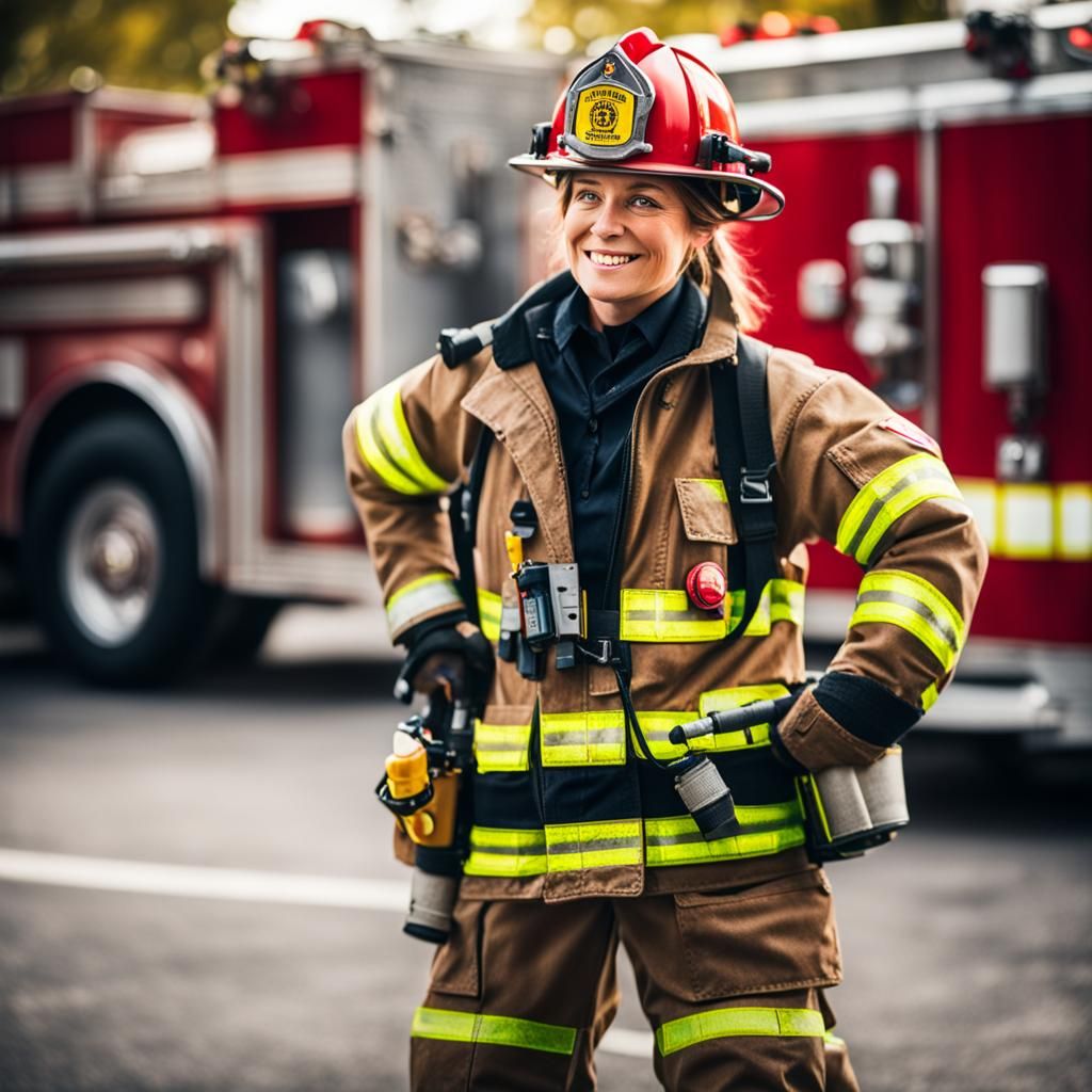 Female Firefighter Portrait in Natural Lighting