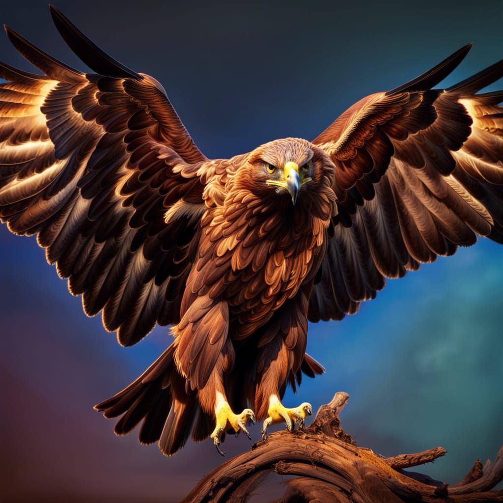Golden Eagle in Flight: Hyperrealistic Bird Portrait
