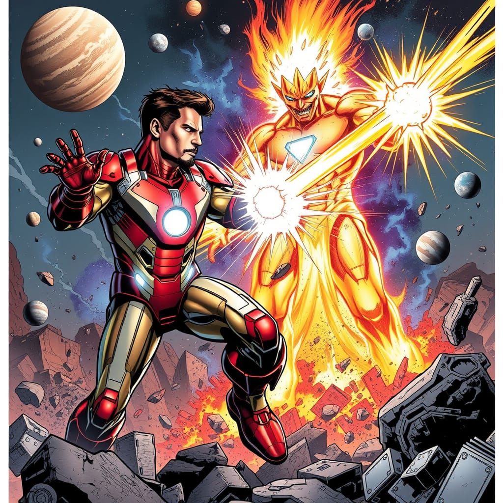 Iron Man Battles Cosmic God in Epic Clash