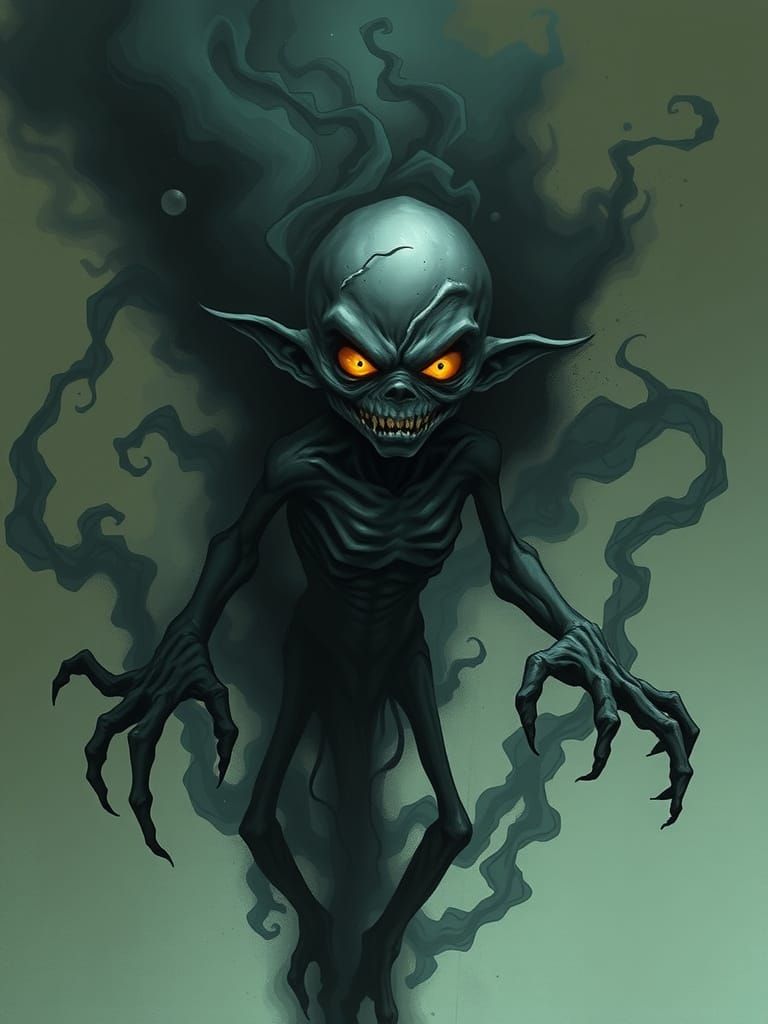 Twisted Shadow Creature in Dark Fantasy Style