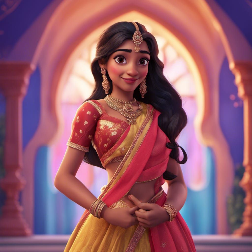 Indian Disney Princess in 3D Digital Art
