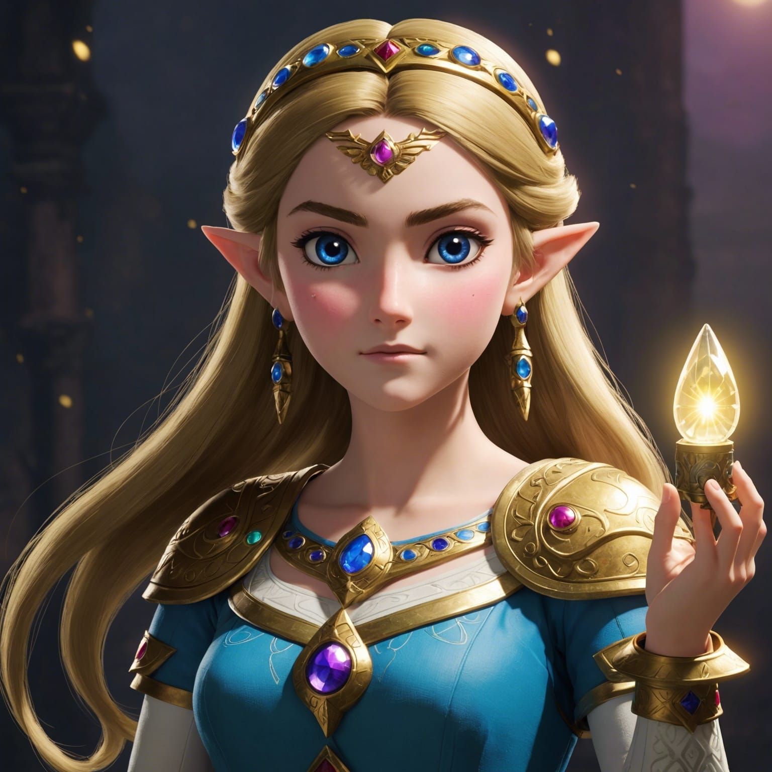 Princess Zelda Holding Light in Tranquility