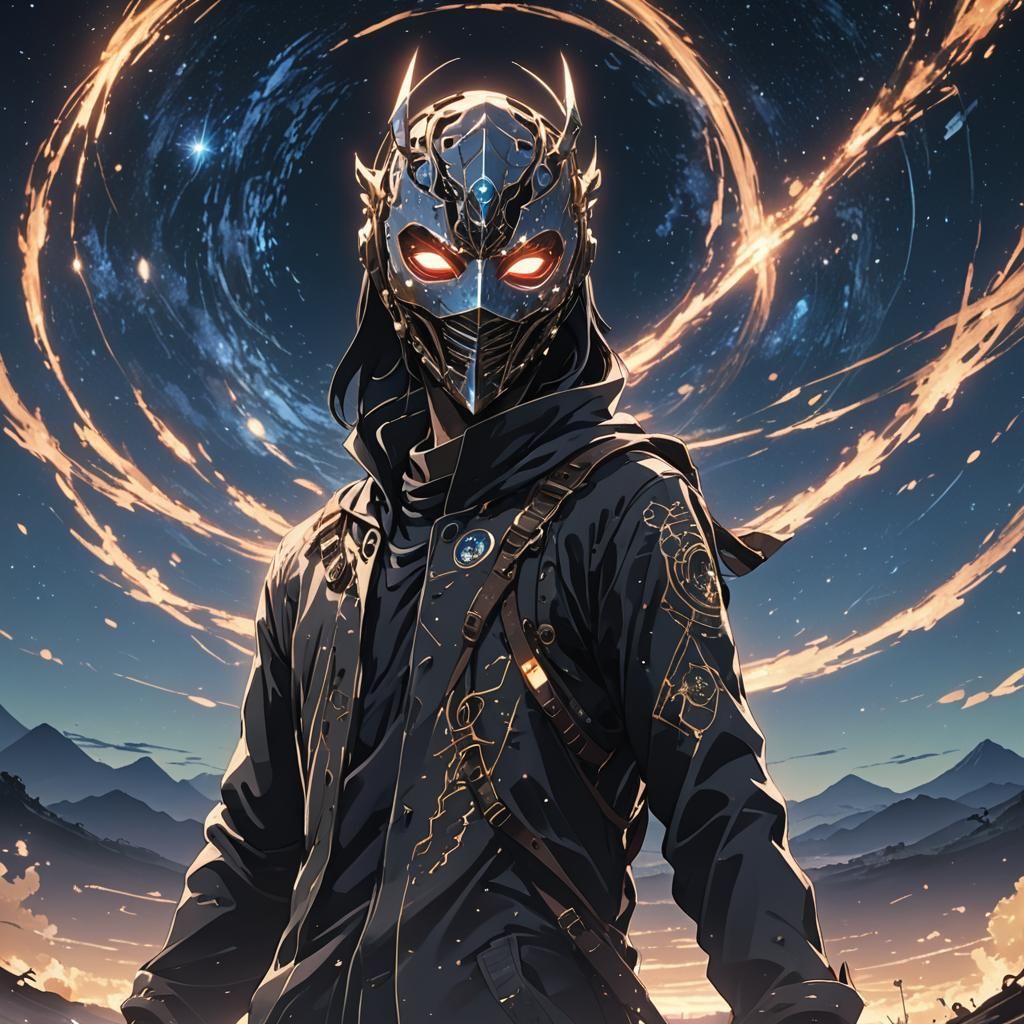 Otherworldly Figure Beckons the Infinite Starry Expanse