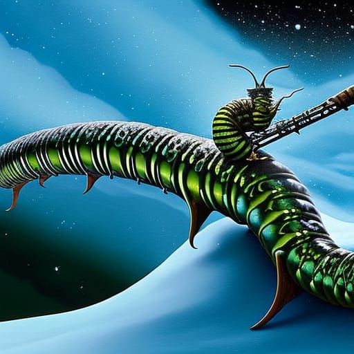 Biopunk Caterpillar Flute Solo in Blizzard