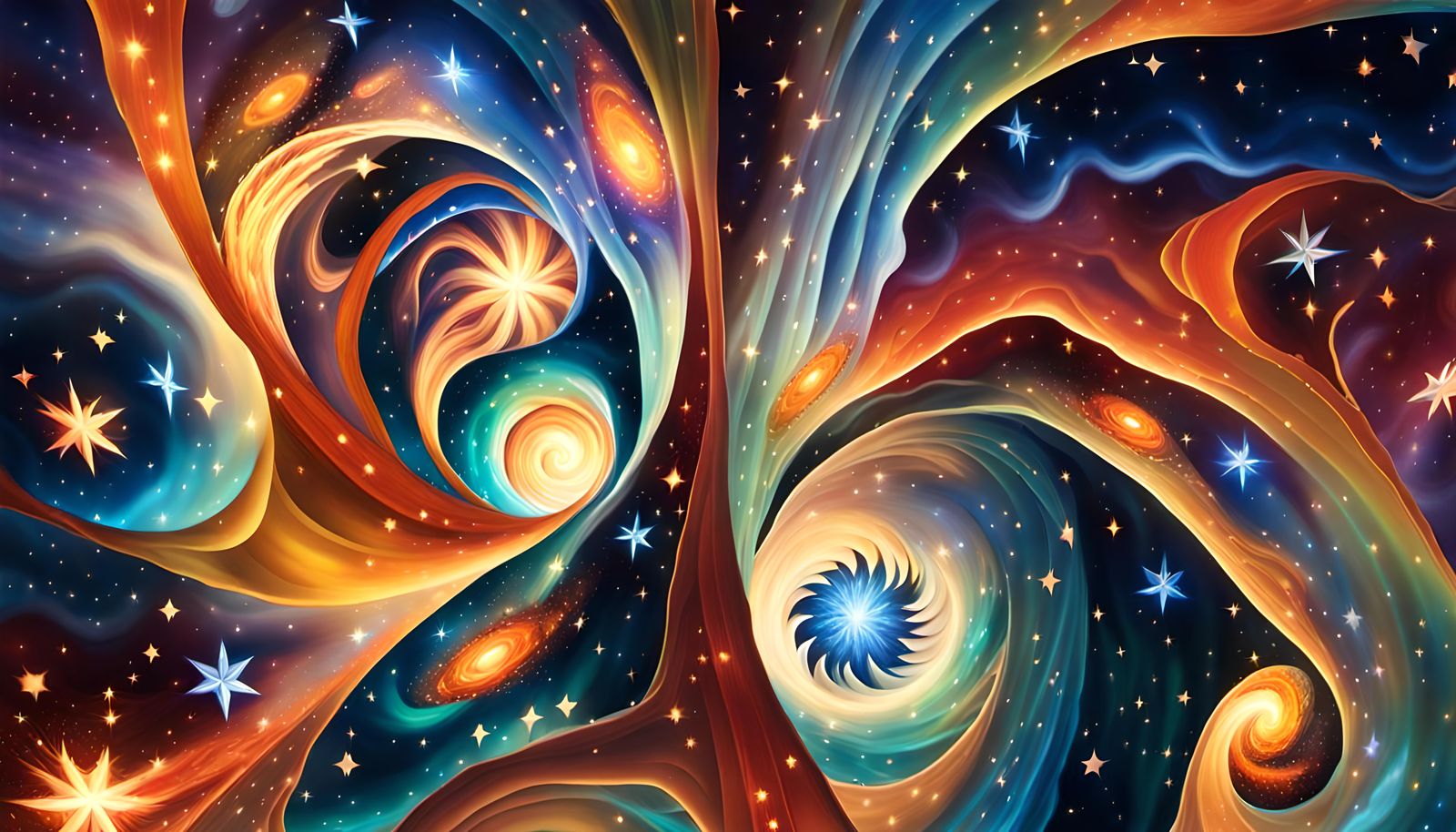 Star Cluster Formation in Impasto Oil Paint Style