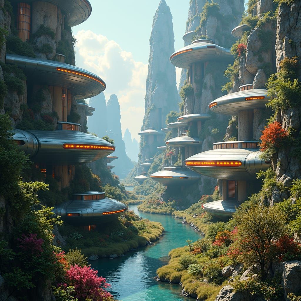 Futuristic Metropolis: Organic Architecture in a Vibrant Eco...