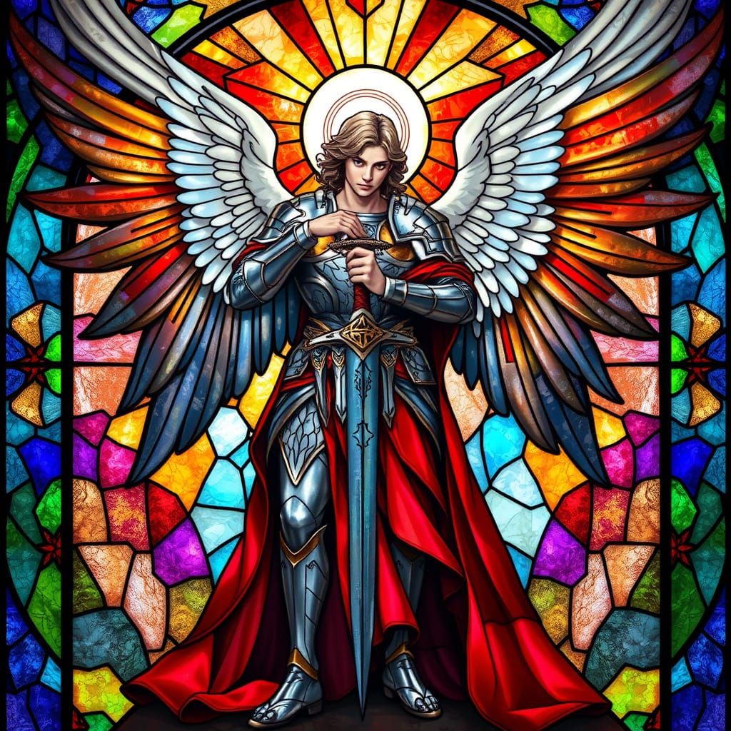 Archangel Michael Stained Glass Art