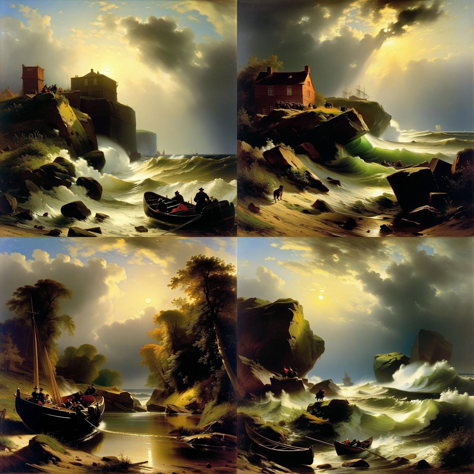 Dramatic Landscape Painting in Düsseldorf School Style