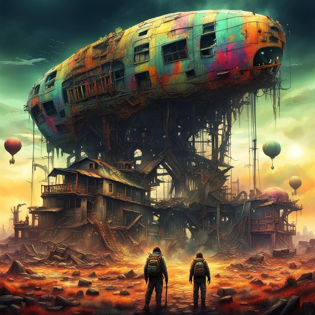 Colorful Post-Apocalyptic Wonderland in High Contrast