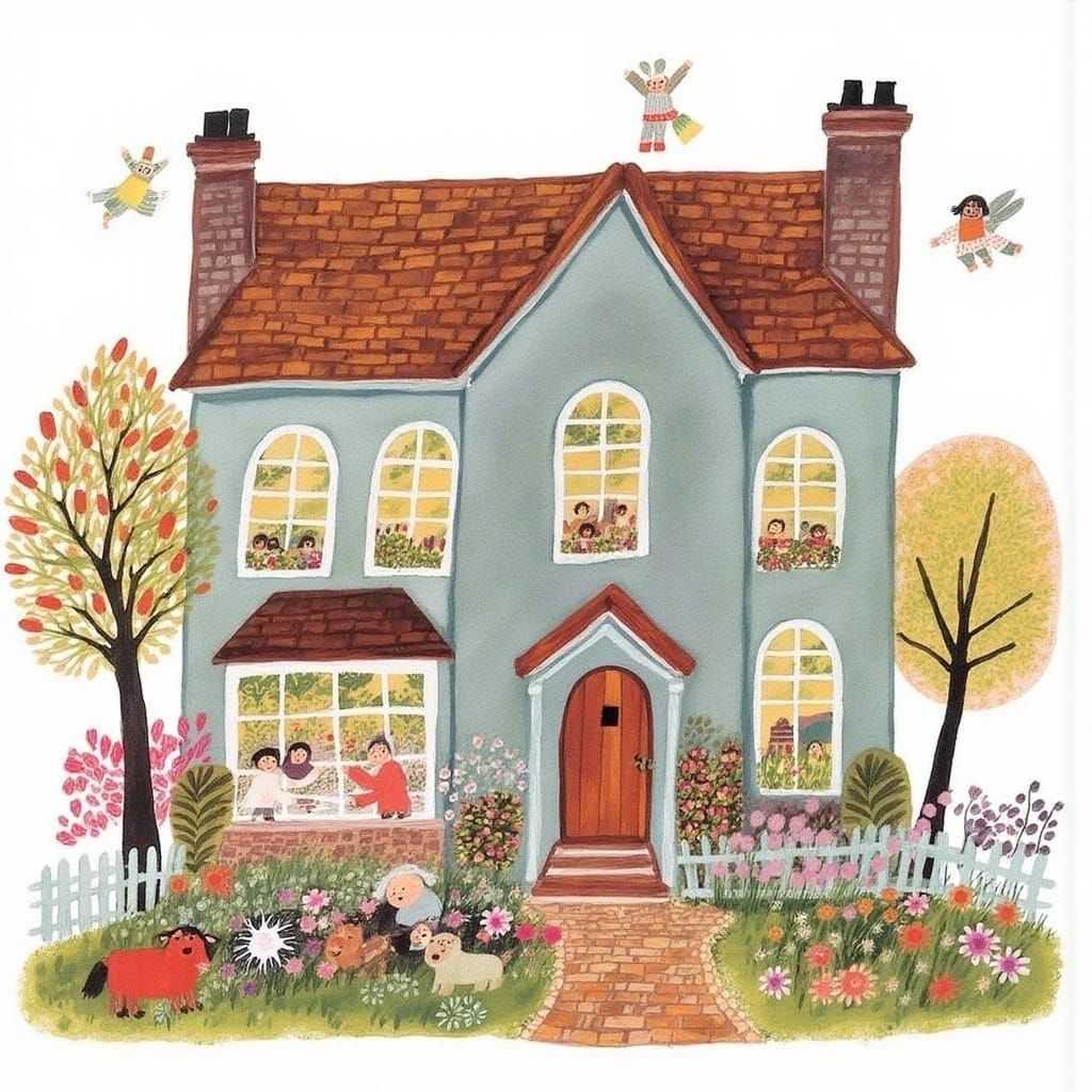 Whimsical Fairy Tale Cottage in a Dreamlike Setting