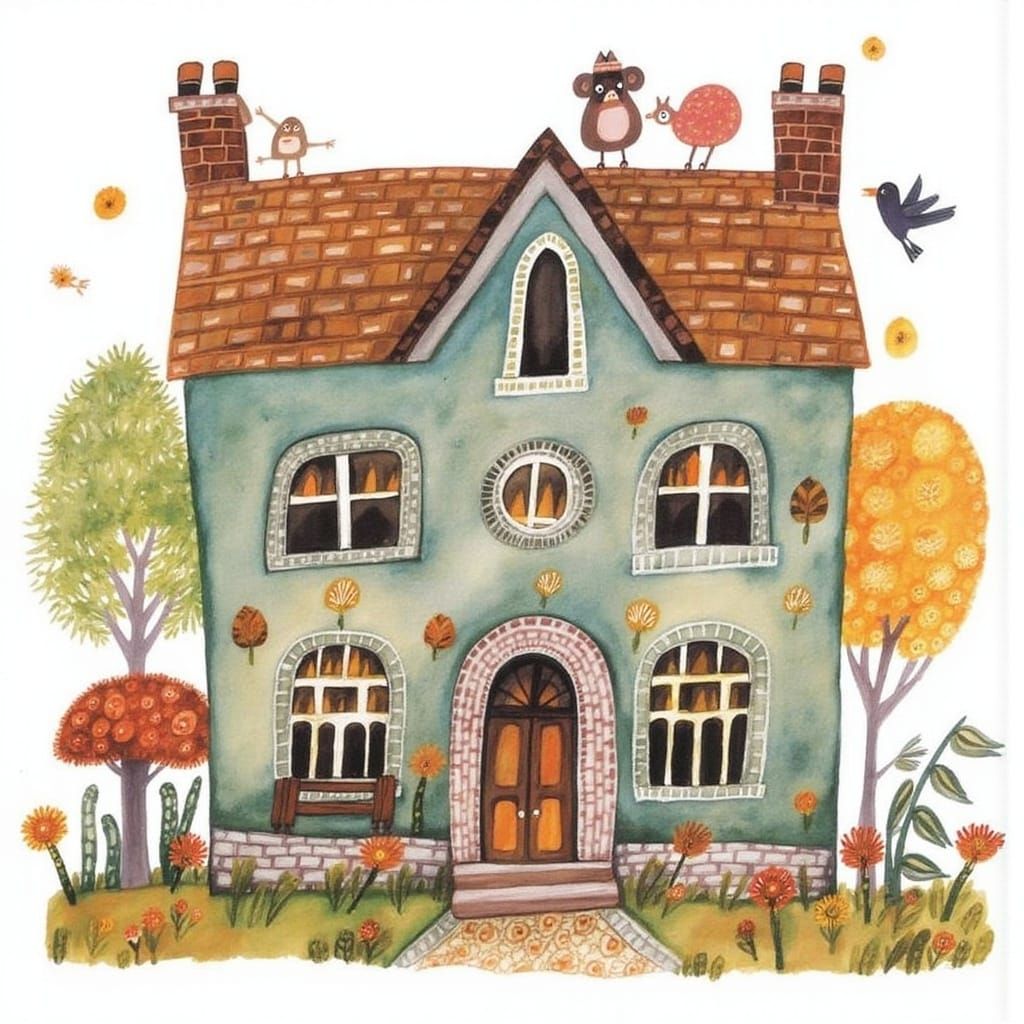 Whimsical Cottage in a Dreamy Fairytale Landscape