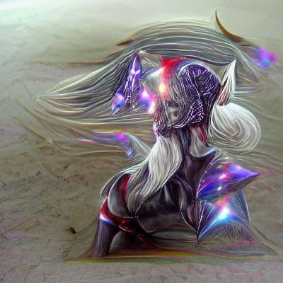 Dark Elf in Dragoon Armor Casting Magic