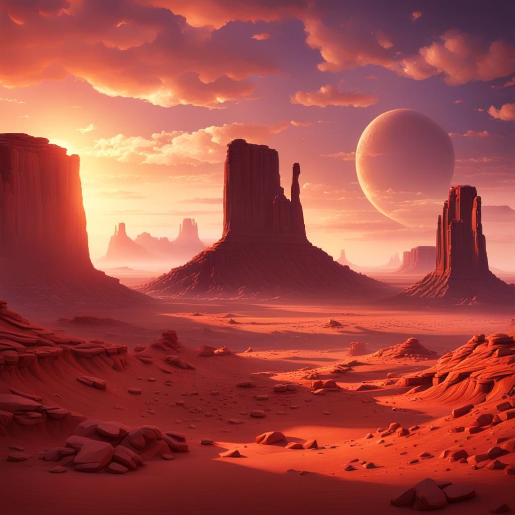 Monument Valley Sunrise: Fantasy Concept Art