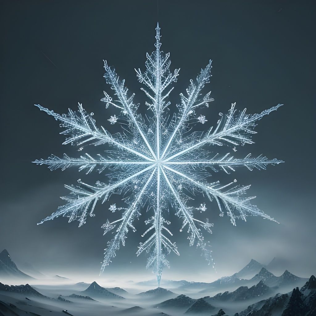 Glowing Snowflake in Smoldering Storm