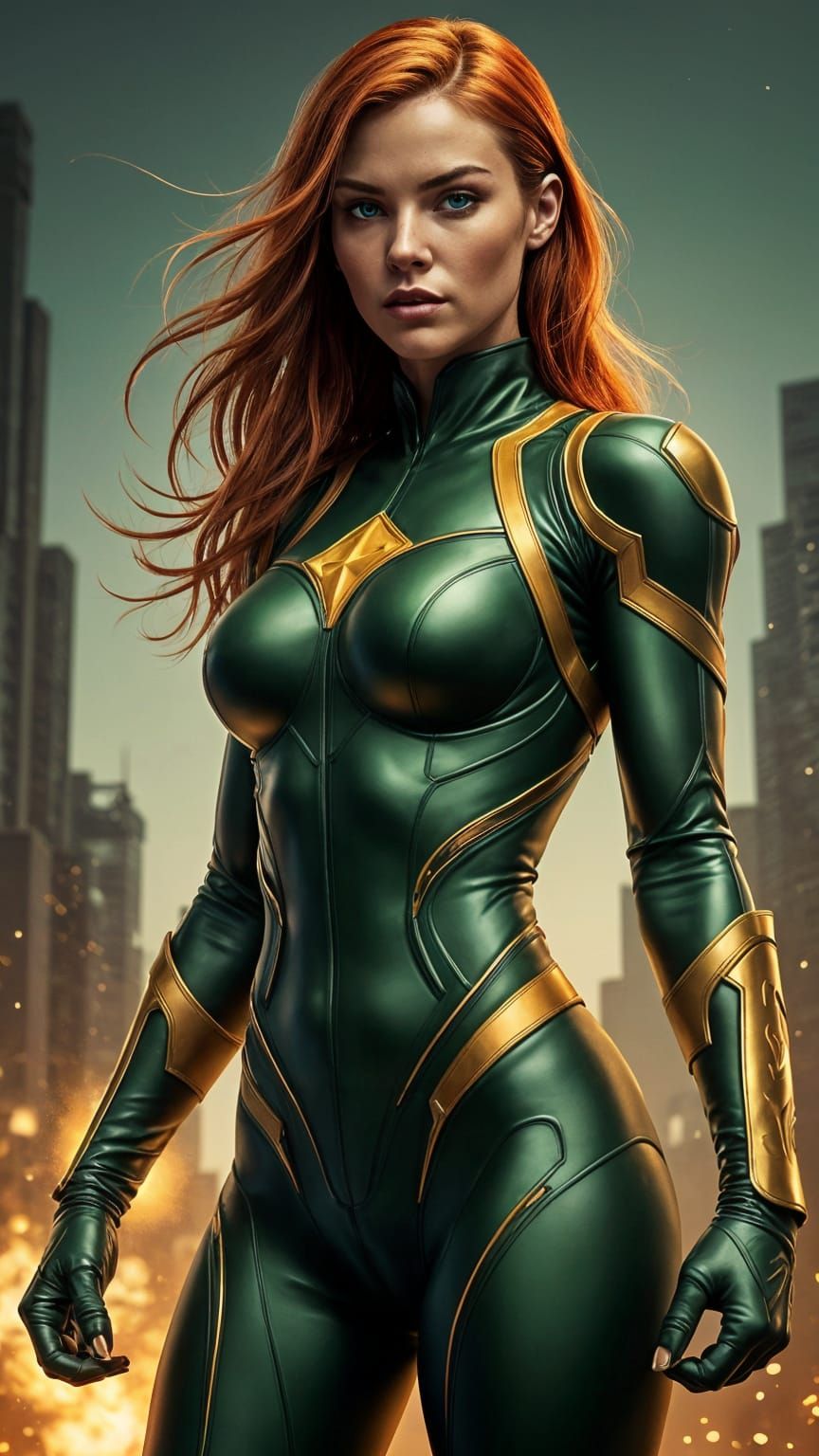 Diamond Lil Cinematic Portrait in Classic Marvel Style