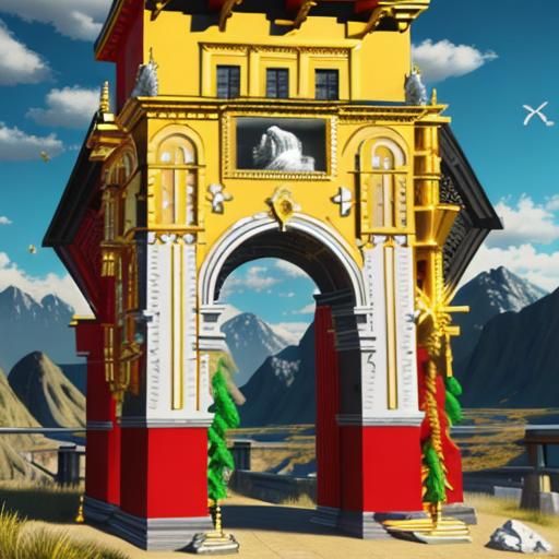 Colorful Maximalist 3D Photorealistic Rendering