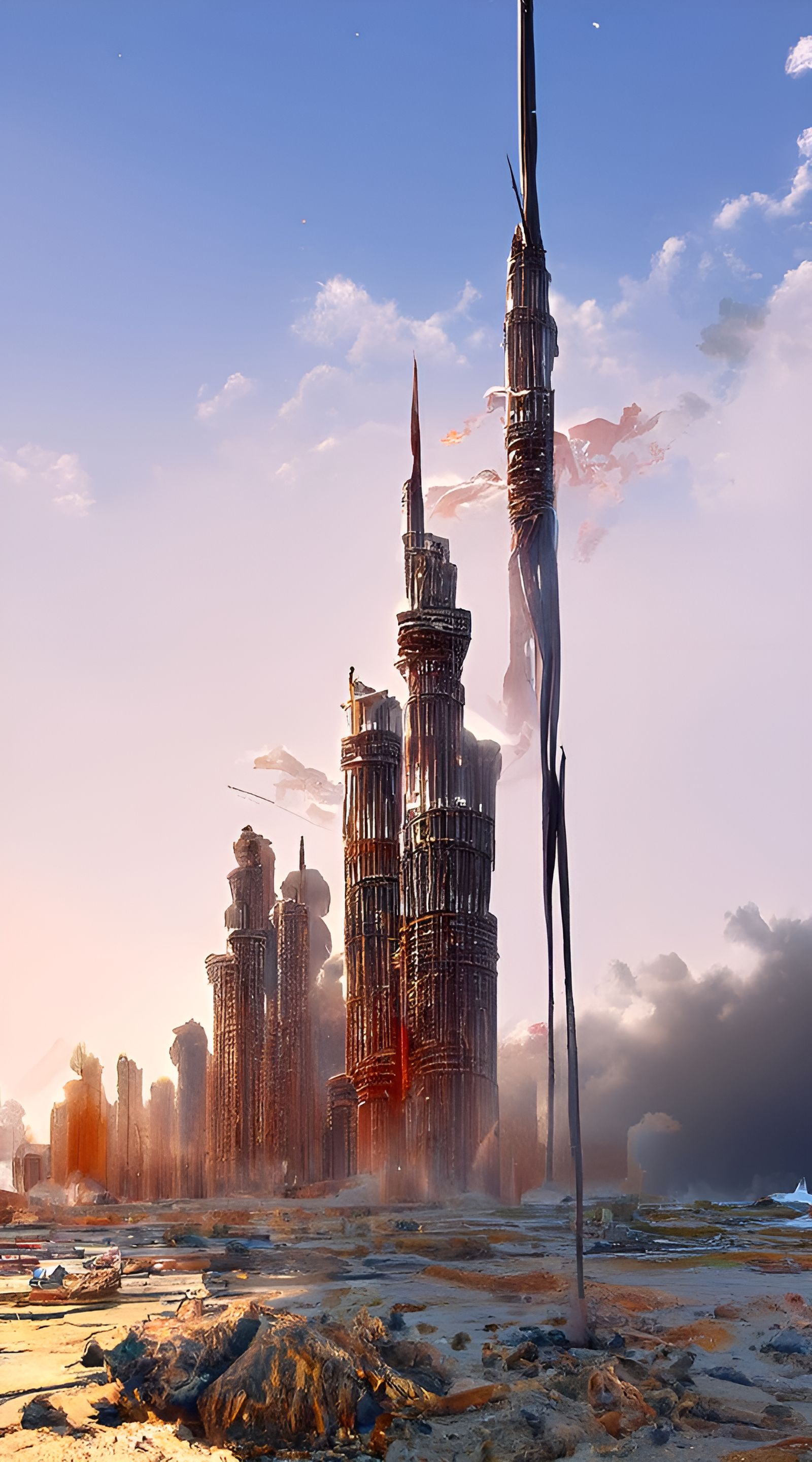 Dystopian Burj Khalifa in Desert Landscape