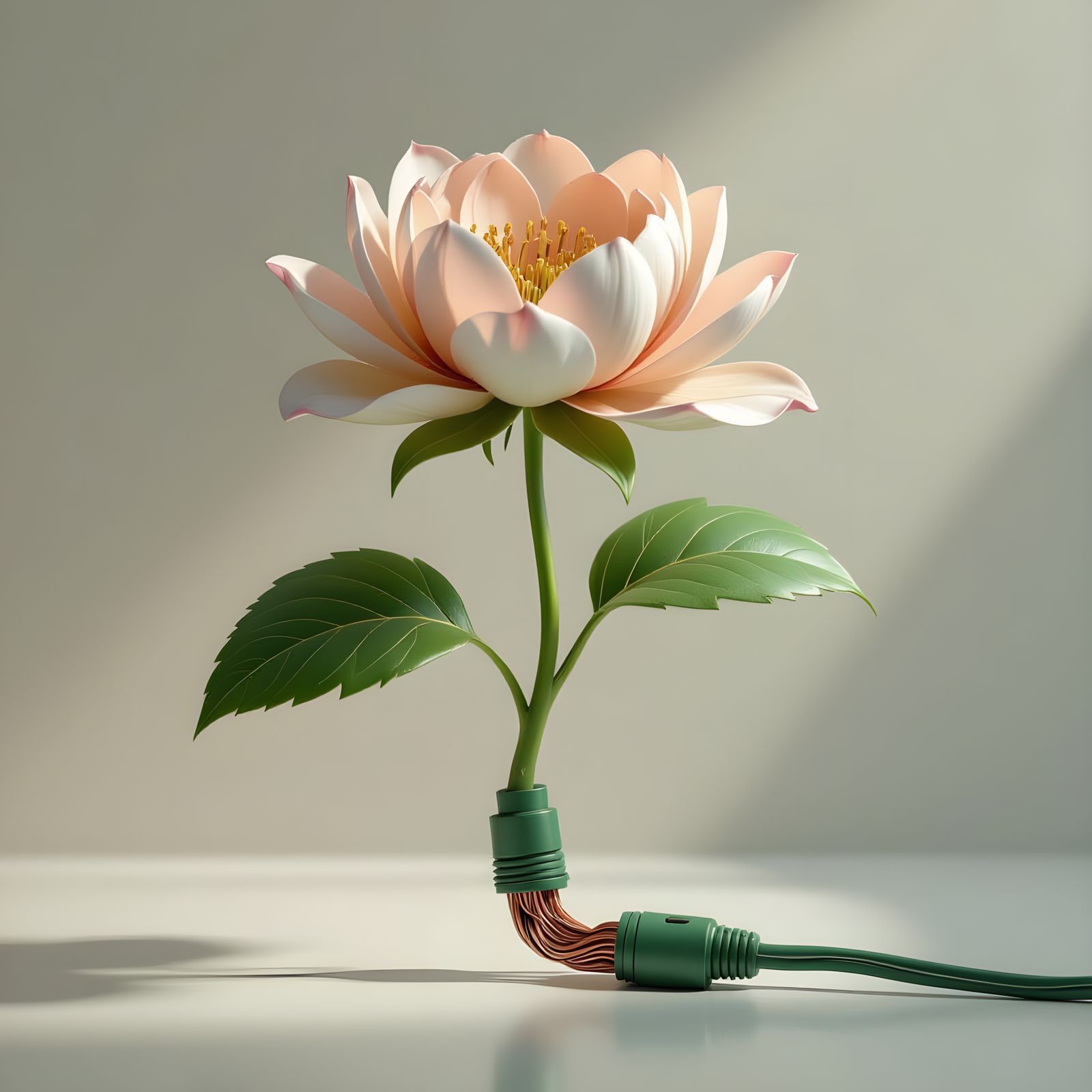 Nature Meets Technology: Flower to Cable