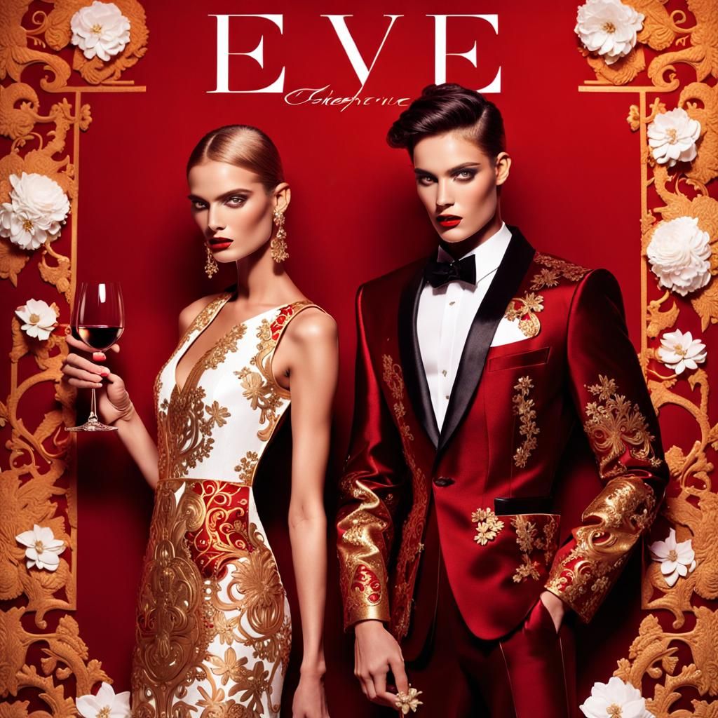 Futuristic Fashion Magazine Cover with Elegant Models