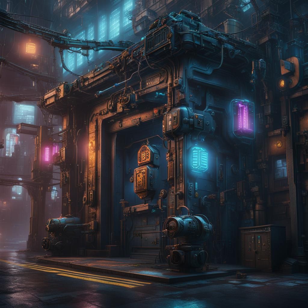Cyberpunk Locksmith in Detailed Matte Painting