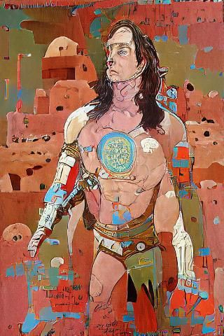 John Carter on Mars: Visionary Oil Painting