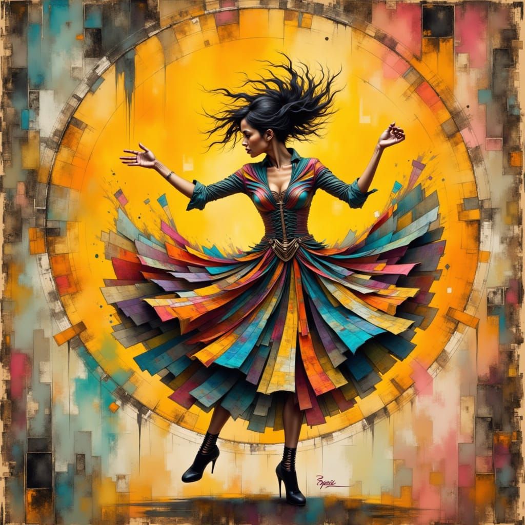 Art Deco Steampunk Dancer with Kinetic Movement