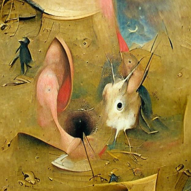 Surreal Landscape Inspired by Hieronymus Bosch