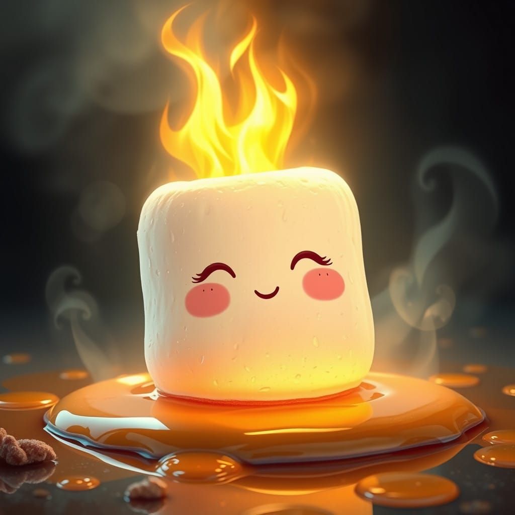 Surreal Marshmallow Landscape in Warm, Inviting Light