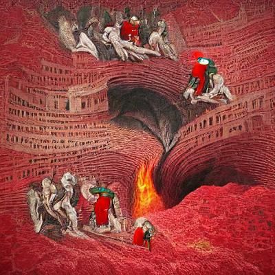 Infernal Landscape of Tormented Souls