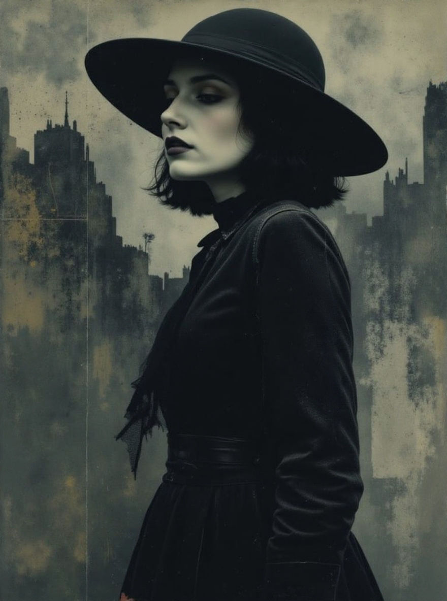 Gothic Portrait in Gilded Frame