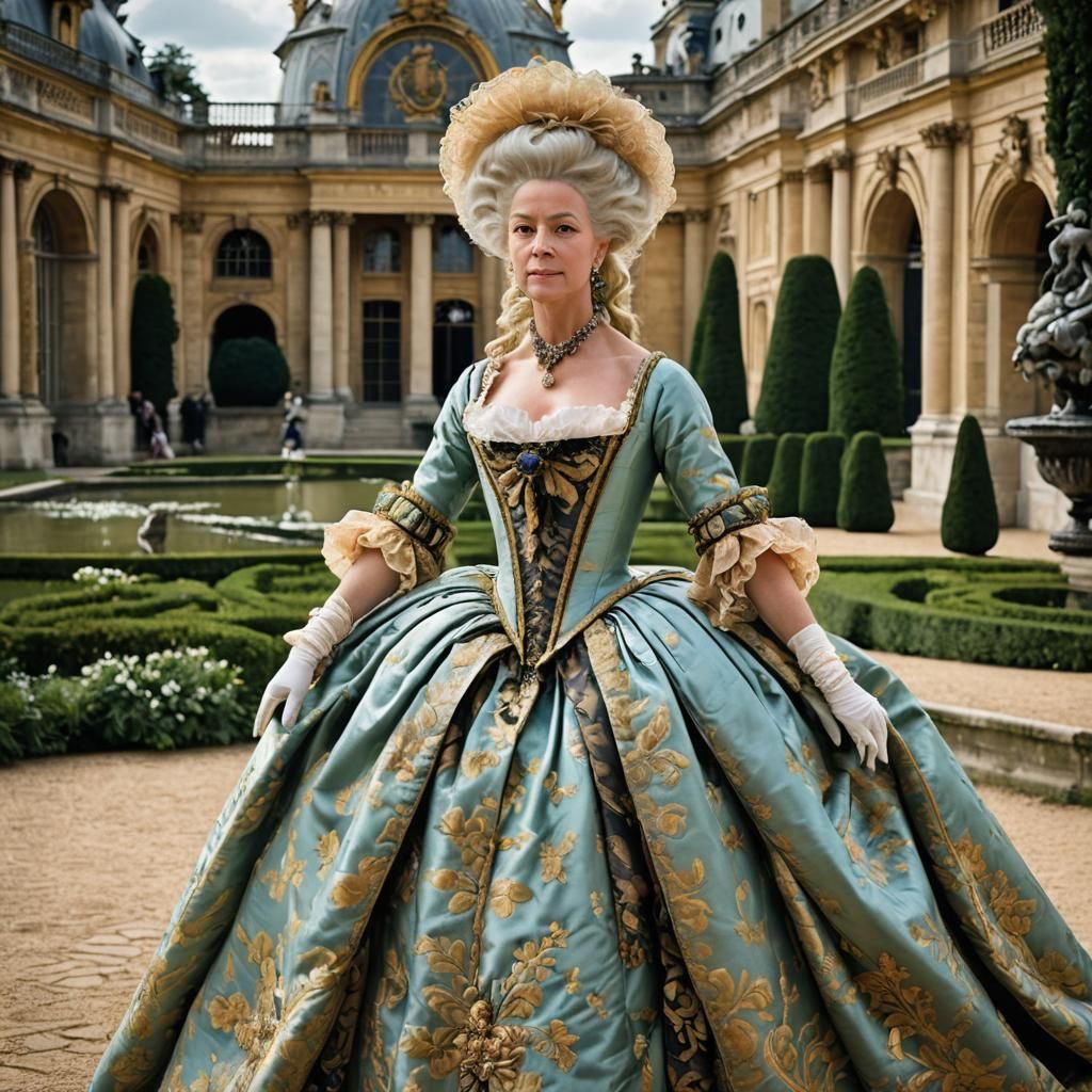 Marie Antoinette in Versailles Gardens: Cinematic Portrait