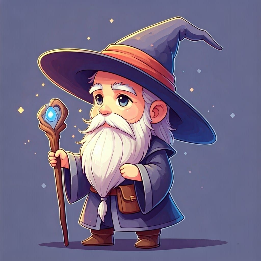 Chibi Anime Wizard in Pastel Manga Style