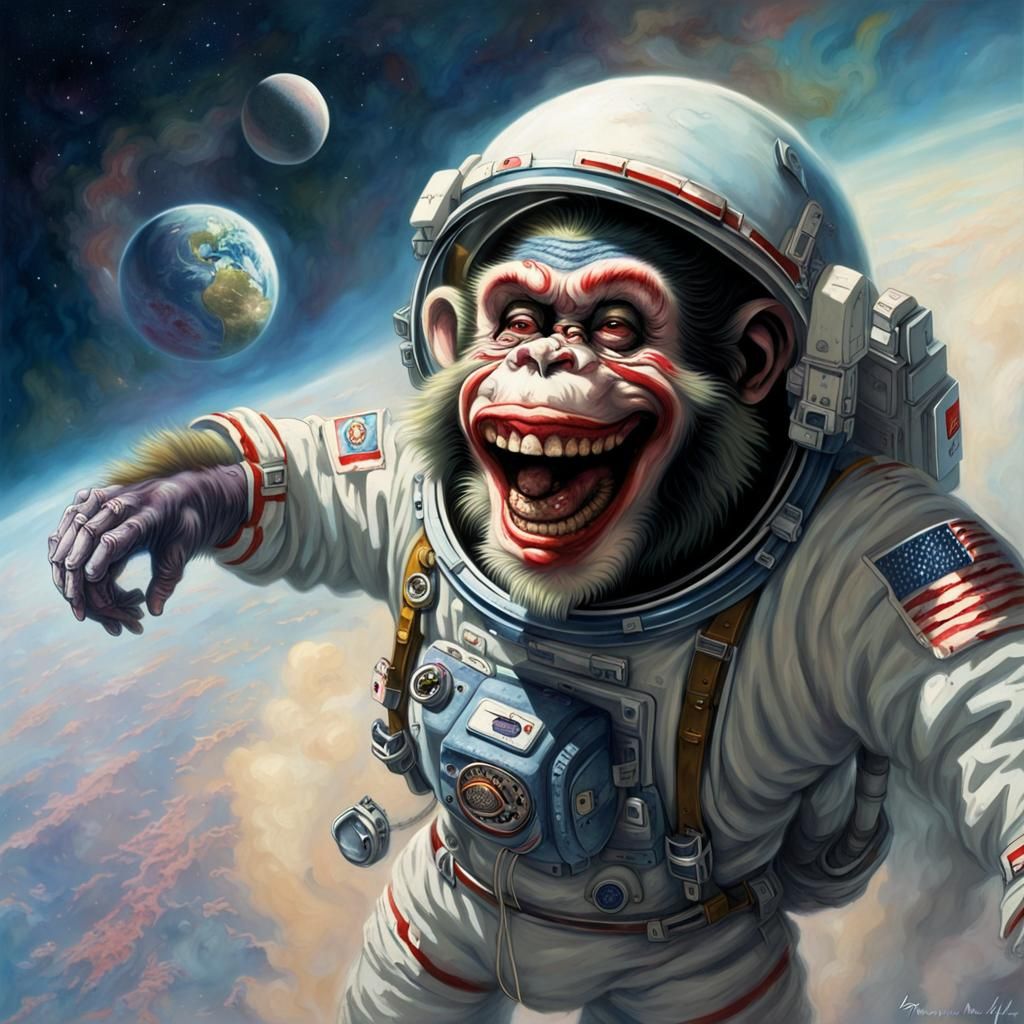 Zombie Clown Monkey Astronaut in Space