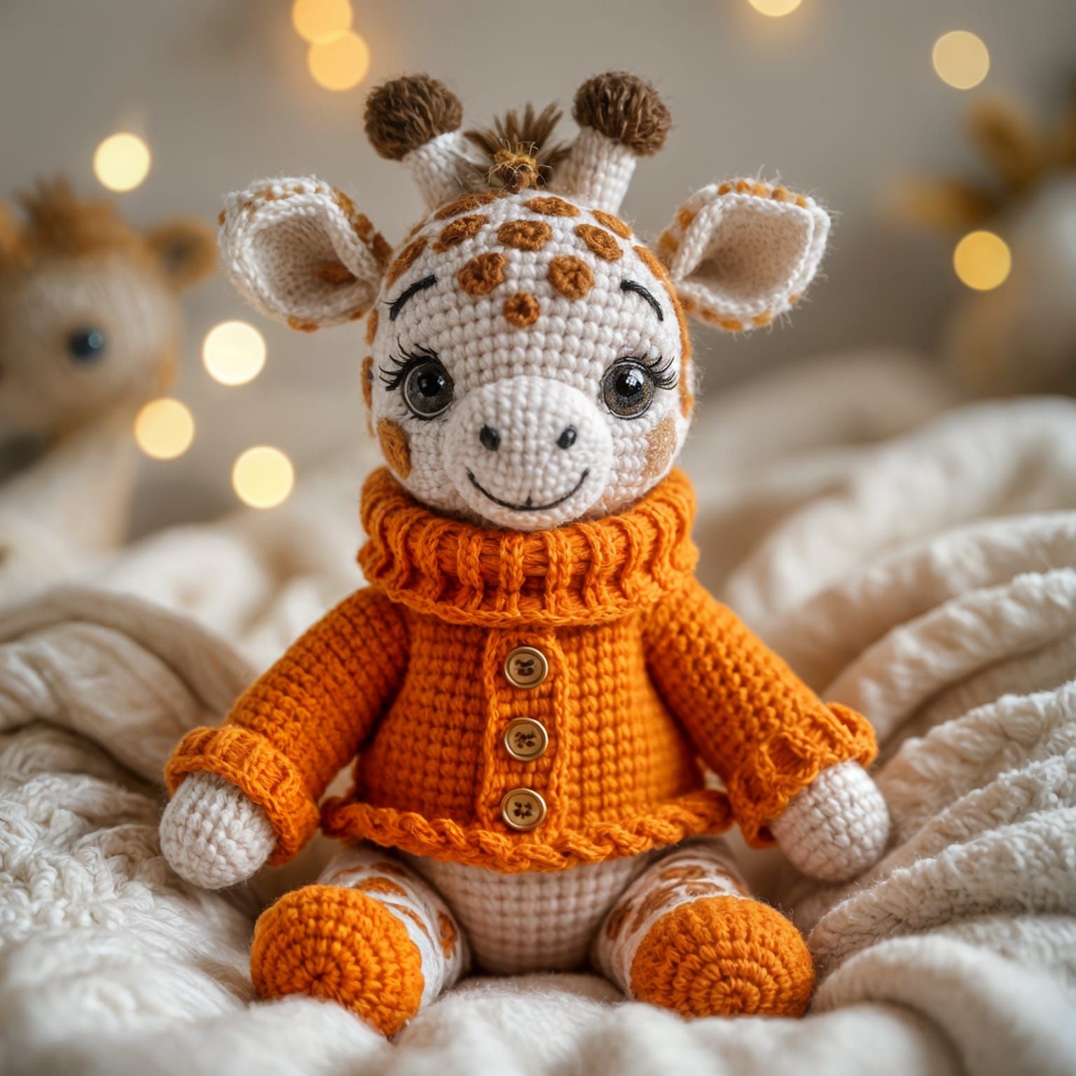 Adorable Crocheted Baby Giraffe with Sparkles