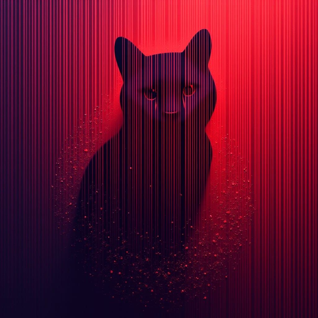 Vibrant Constructivist Cat in Bold Textured Abstract