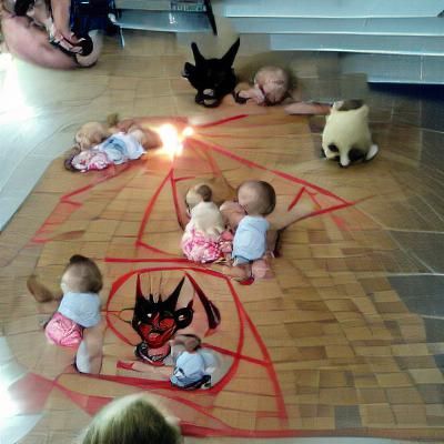 Children Summoning Demons: A Darkly Humorous Scene
