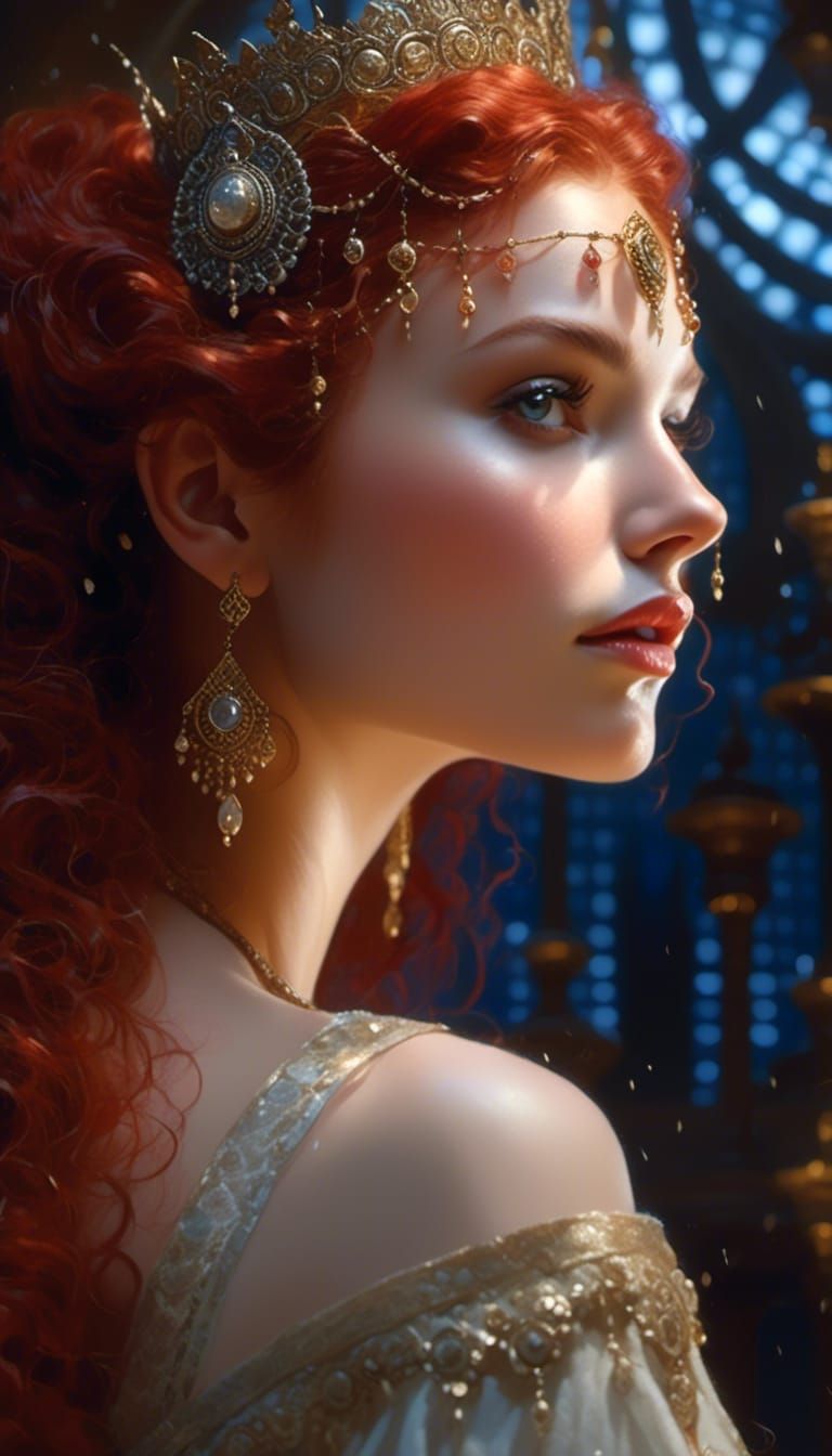 Elfin Queen Portrait in Hyperrealistic Style
