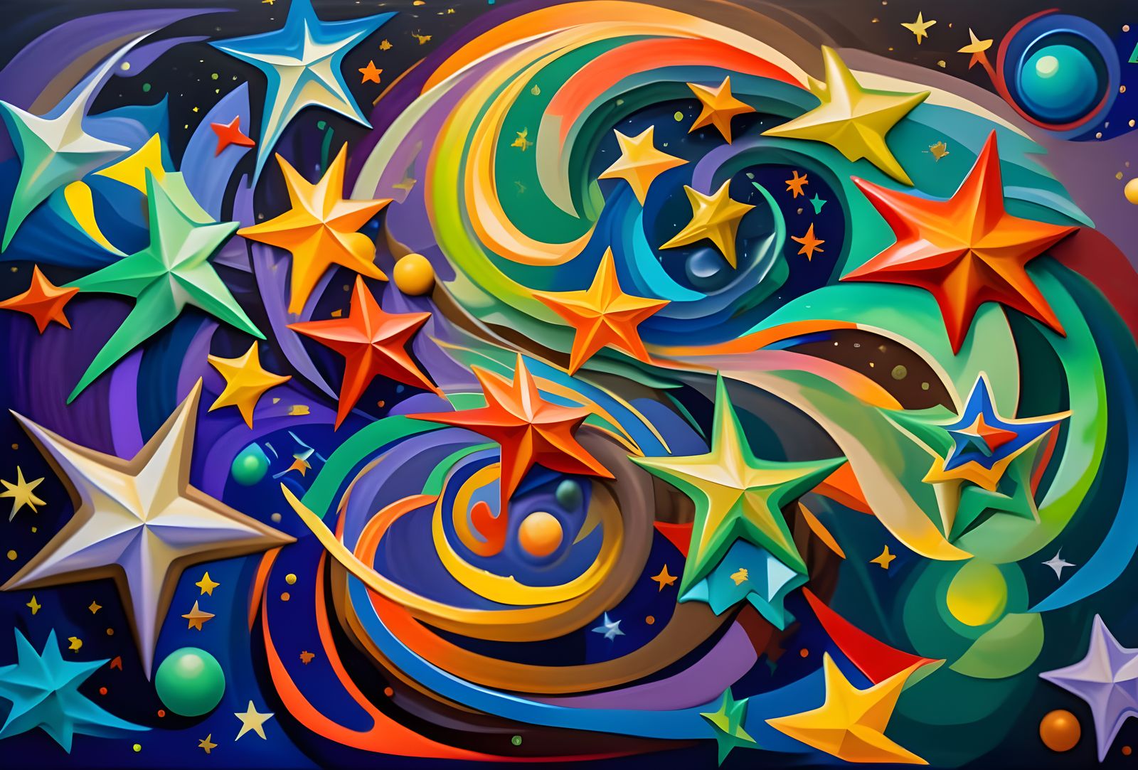 Cosmic Geyser Maelstrom in Abstract Expressionist Style