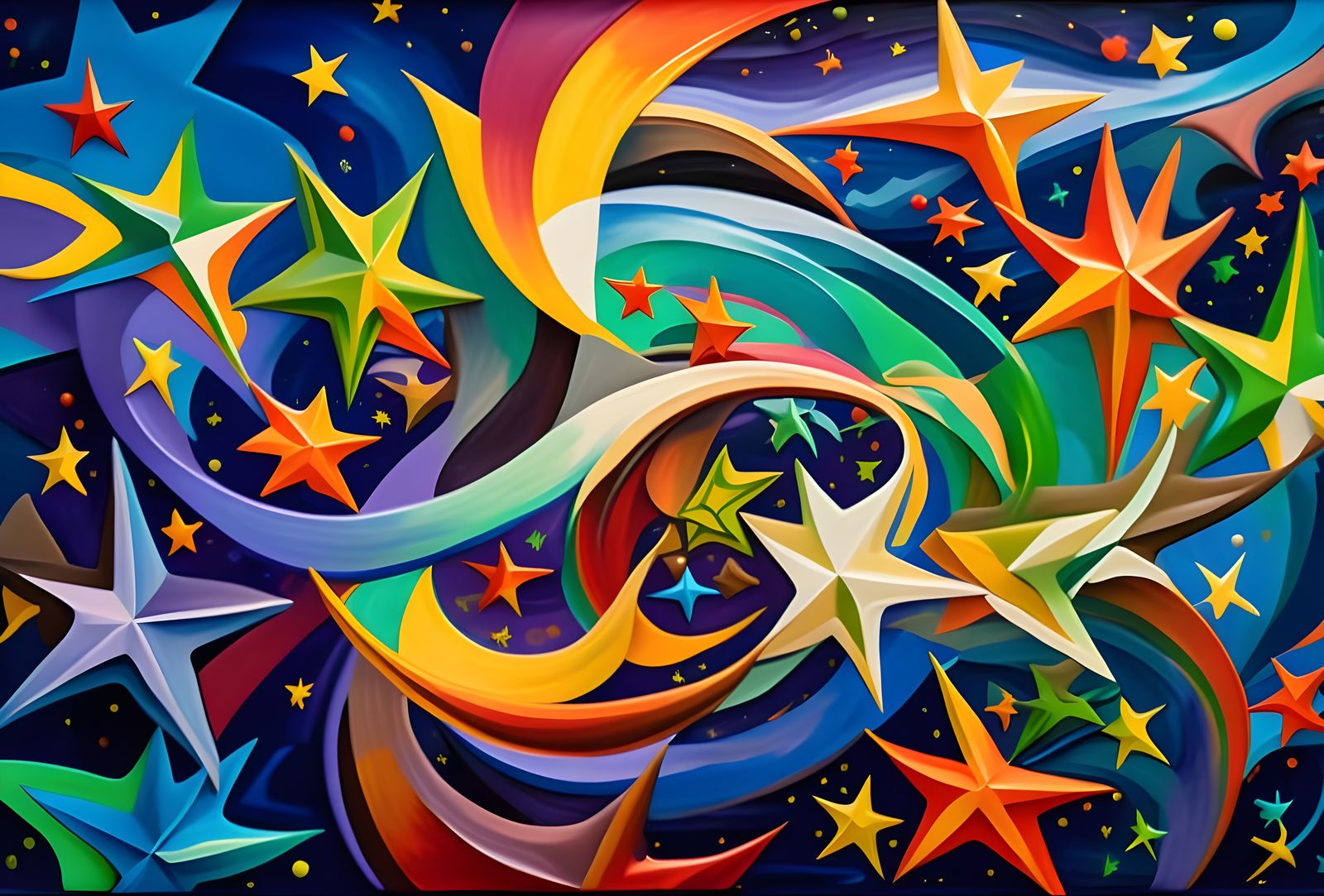 Vibrant Cosmic Maelstrom in Impasto Oil