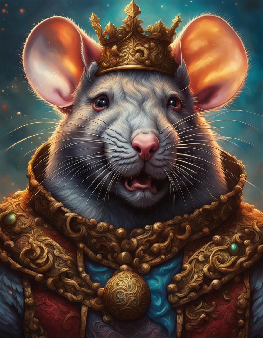 Detailed Rat King in Hyperrealistic Style