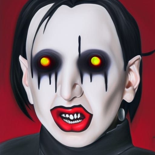 Marilyn Manson Portrait in Cat Art Style