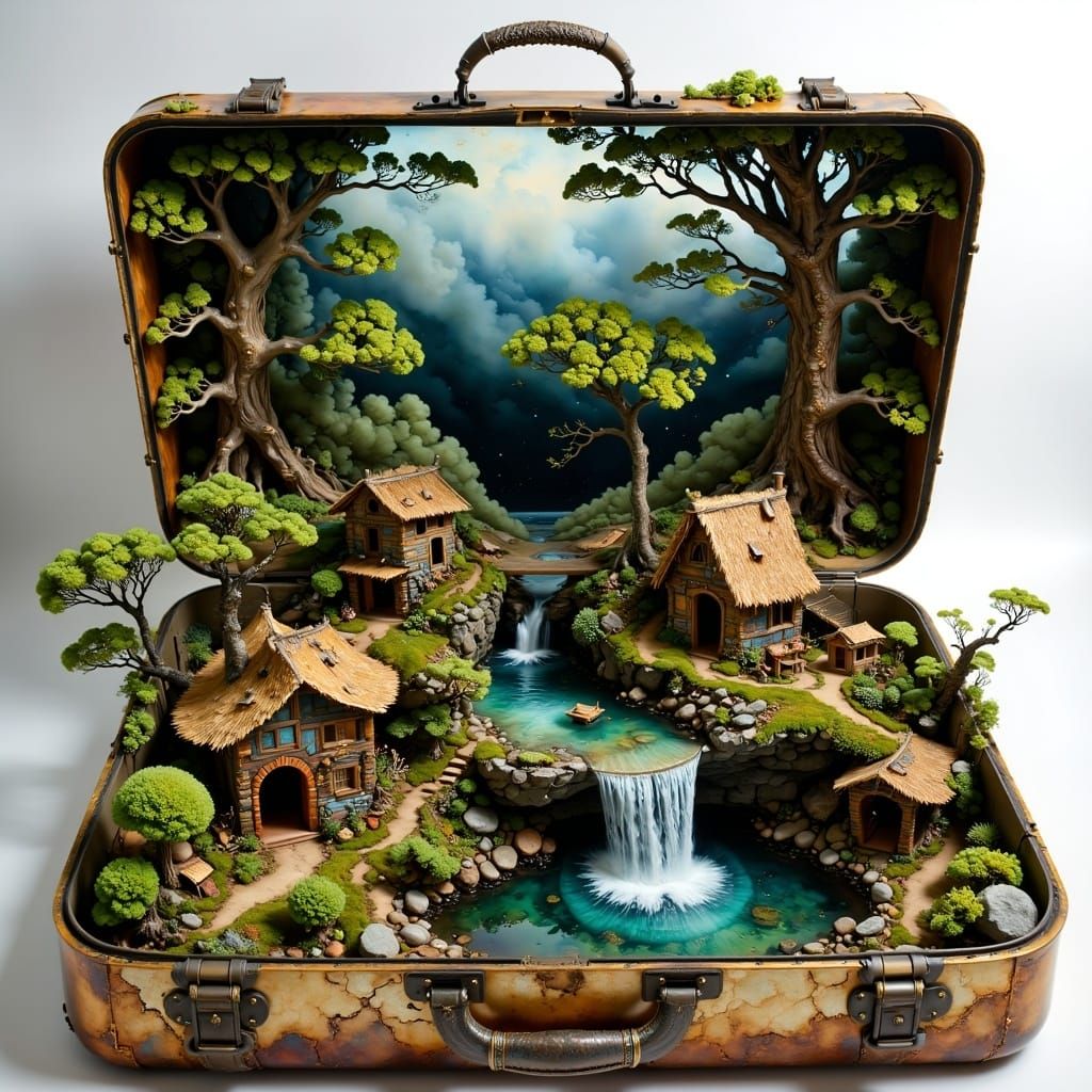 Miniature Forest Inside Suitcase