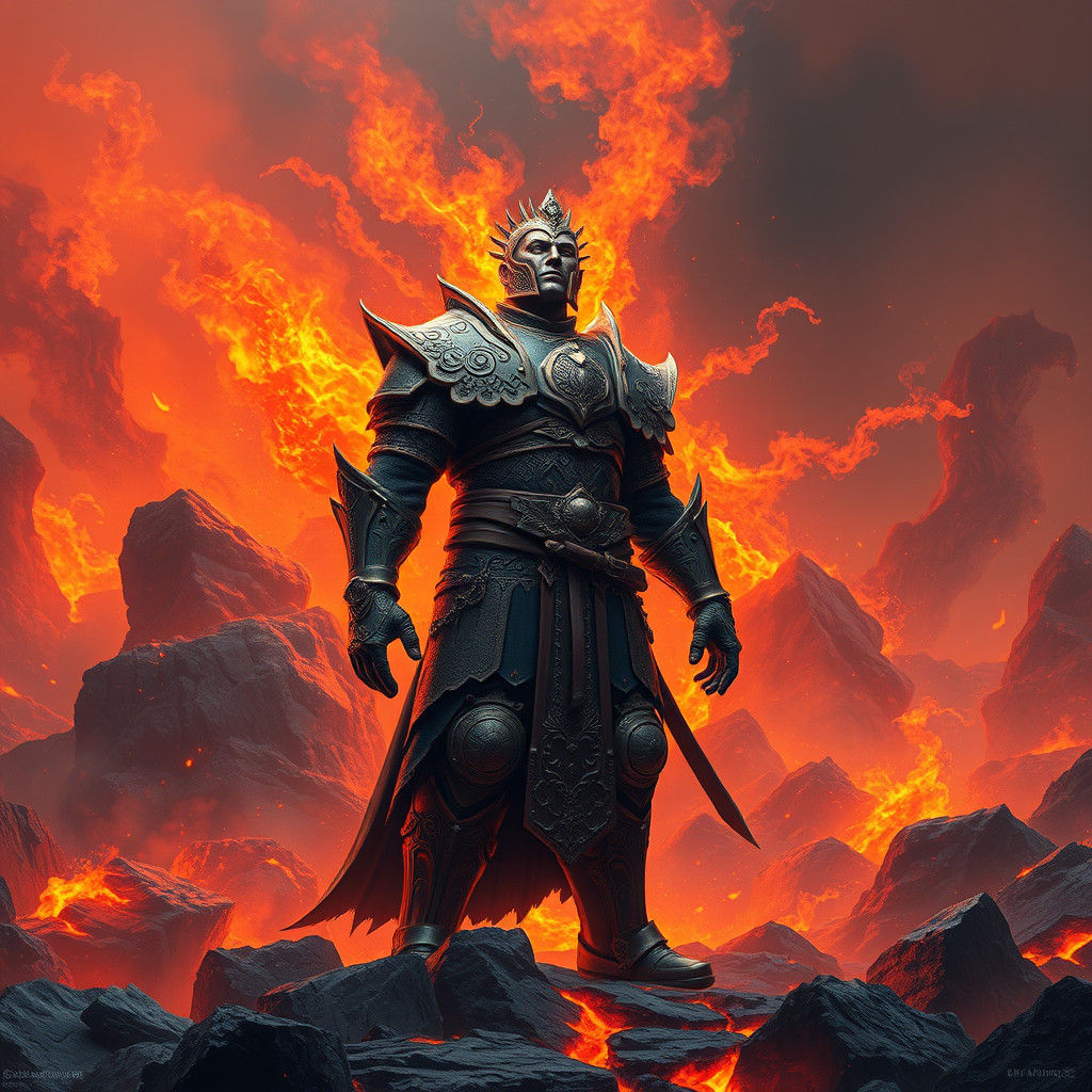 Lava Speaker Man in Fantasy Armor