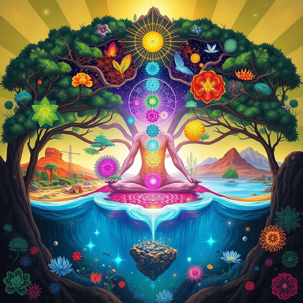 Bioluminescent Chakra Ecosystems in Ethereal Style