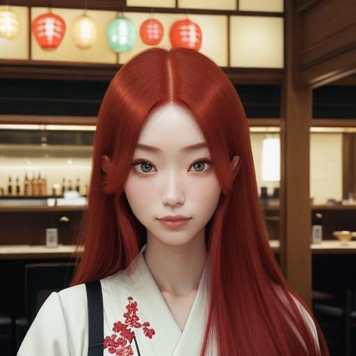 Japanese Woman with Cheesecake, Ambient Light Photography