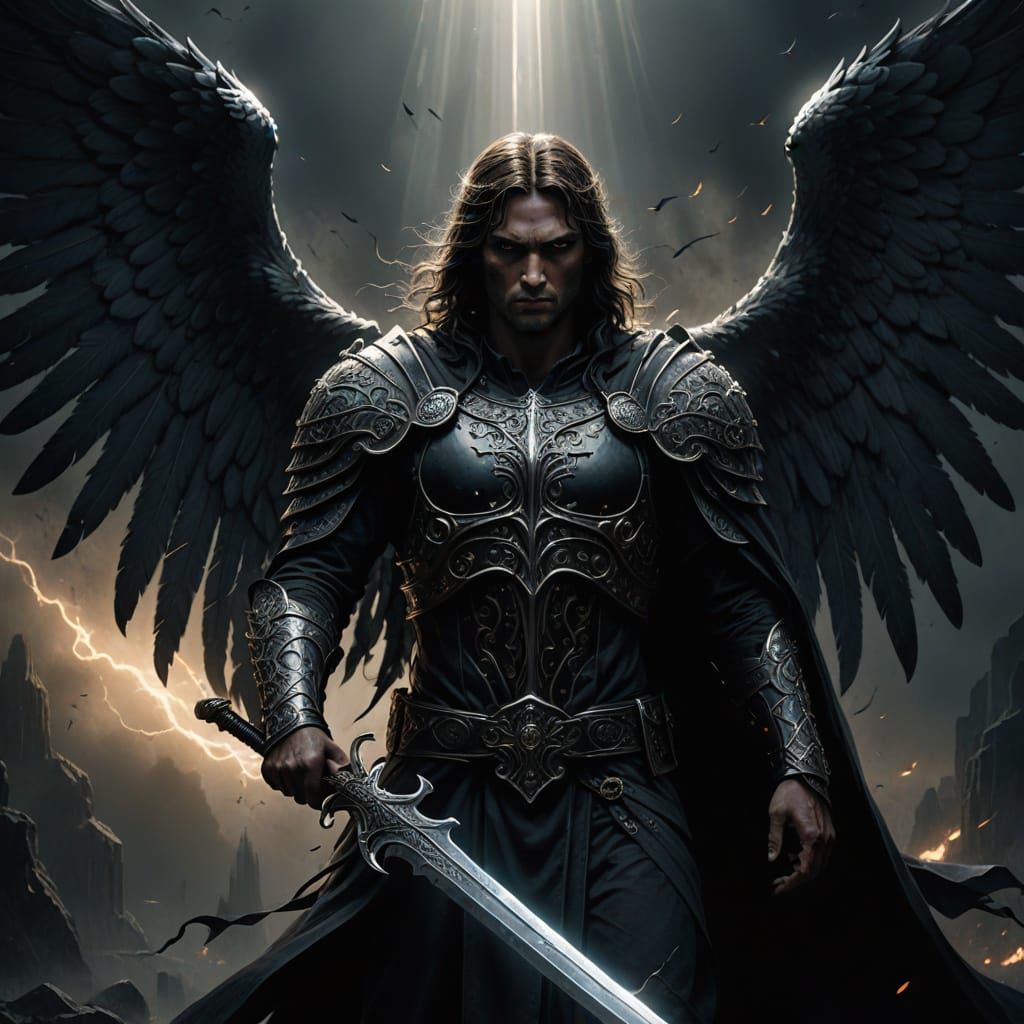 The Angel of Death Wields Twin Swords in Dark Fantasy